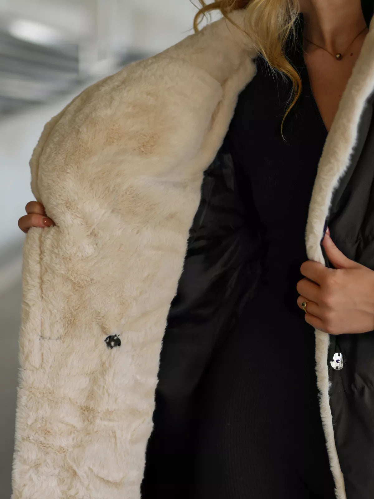 Women's quilted black jacket Charlot