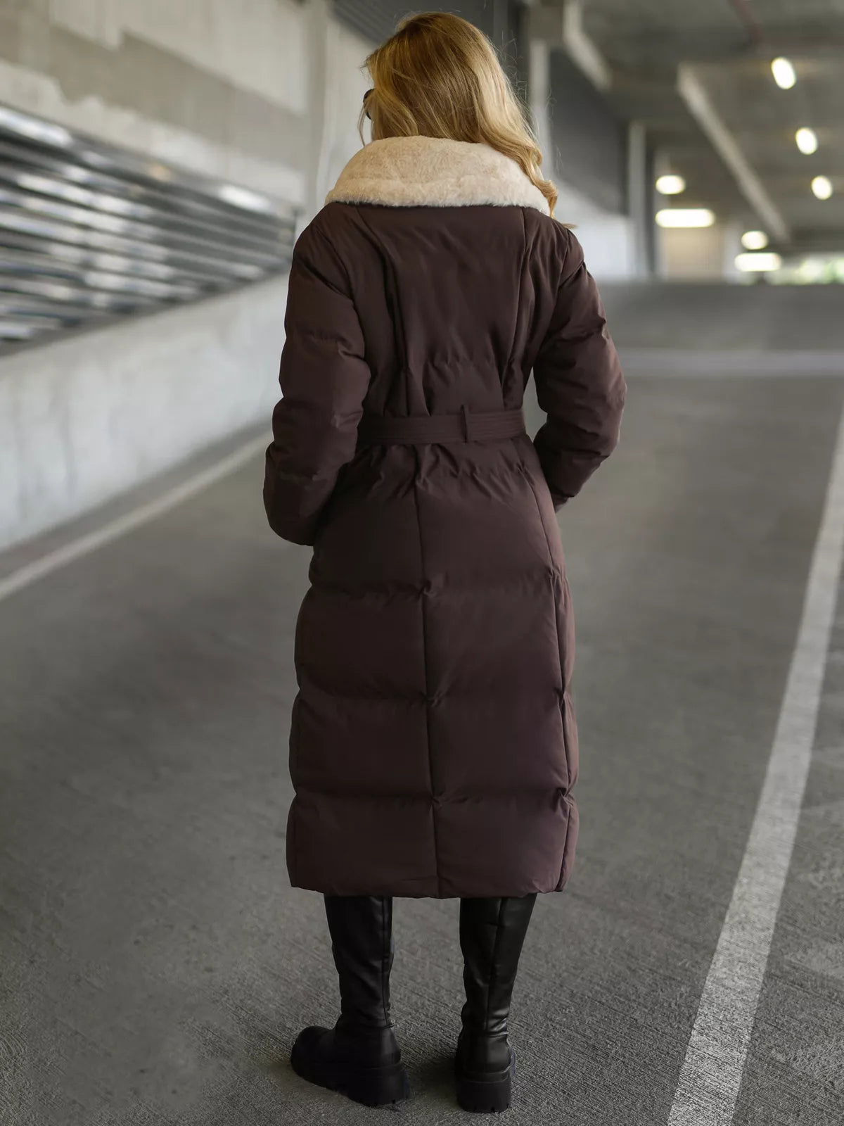 Women's quilted brown jacket Charlot