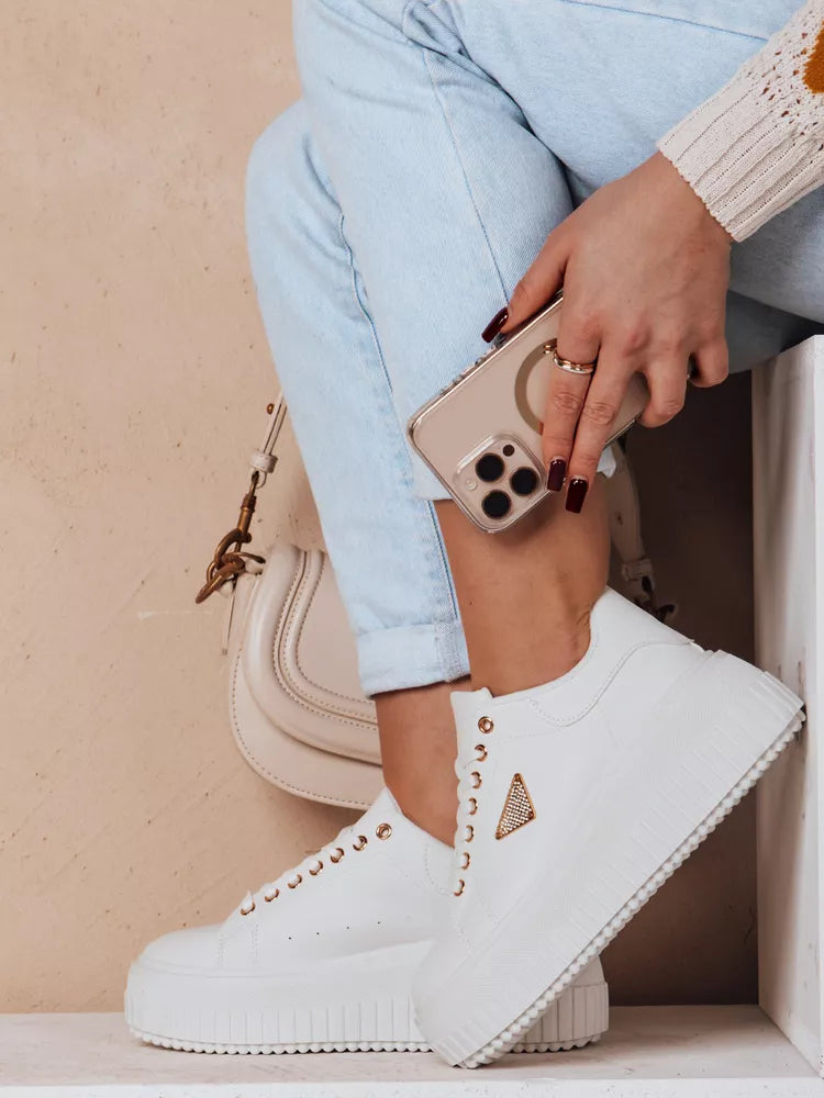 Women's white casual shoes Snikpik