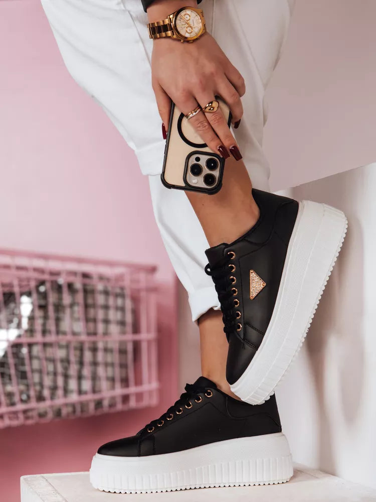 Women's black casual shoes Snikpik