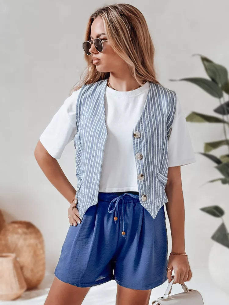 Women's blue shorts Summer