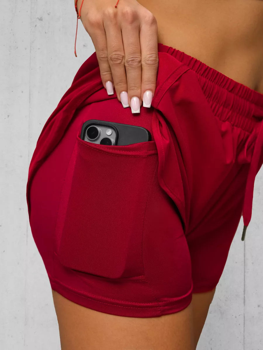 Women's sports red shorts Boni