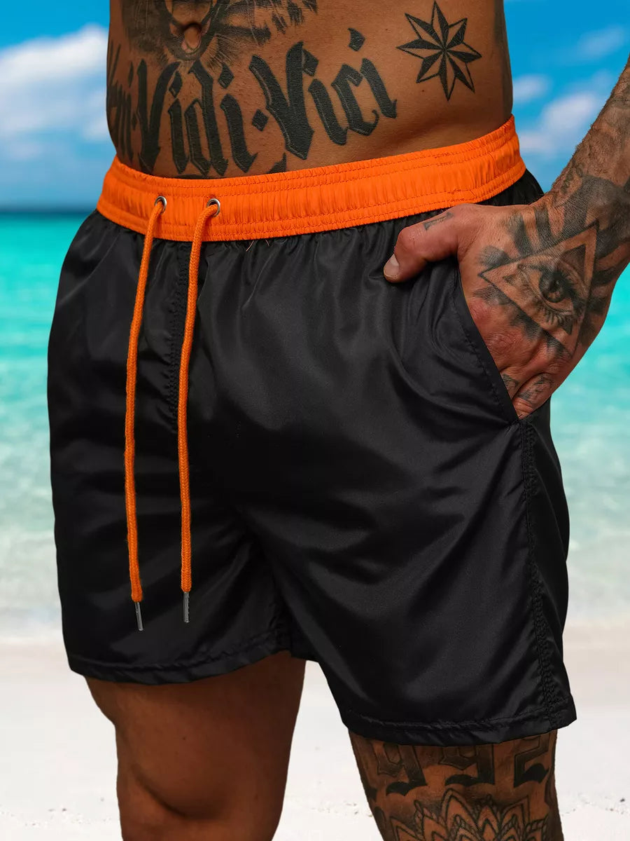 Men's shorts black/orange Renald