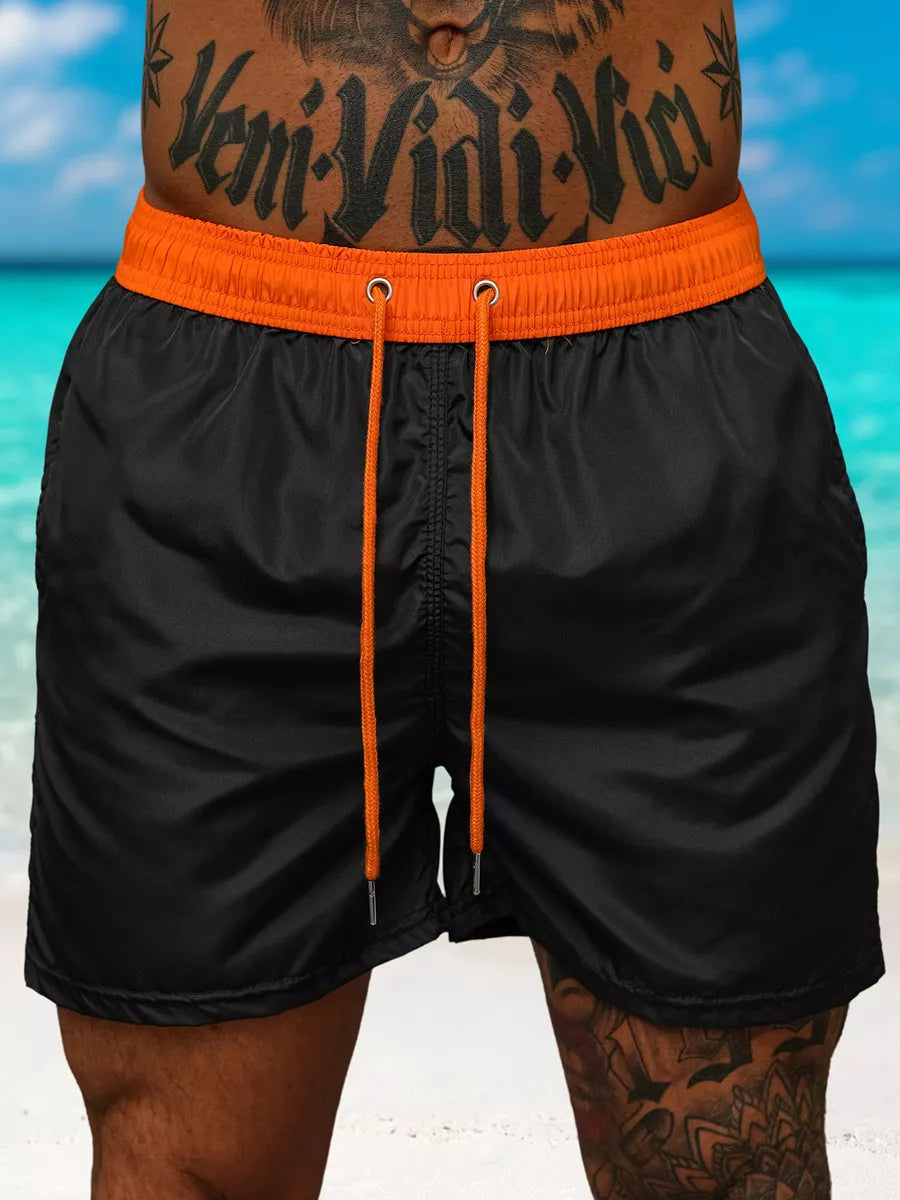 Men's shorts black/orange Renald