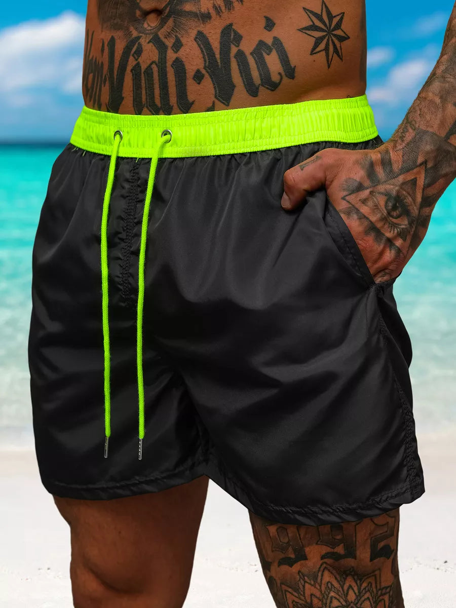 Men's shorts black/green Renald