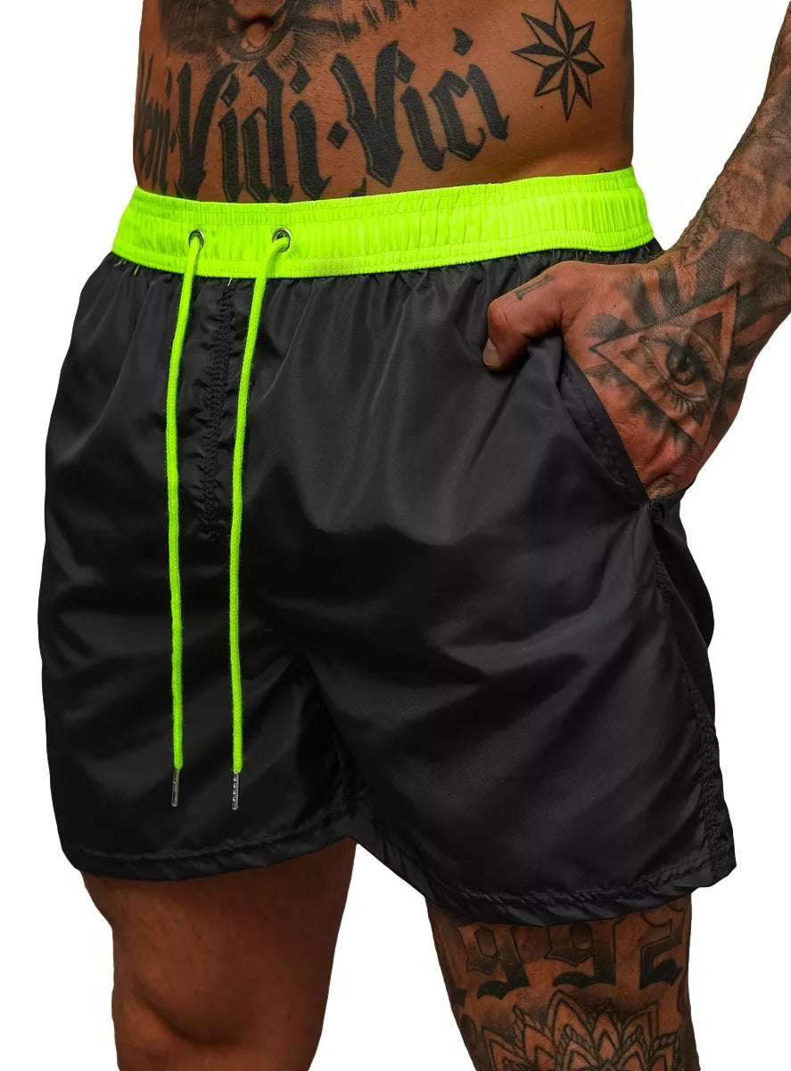 Men's shorts black/green Renald