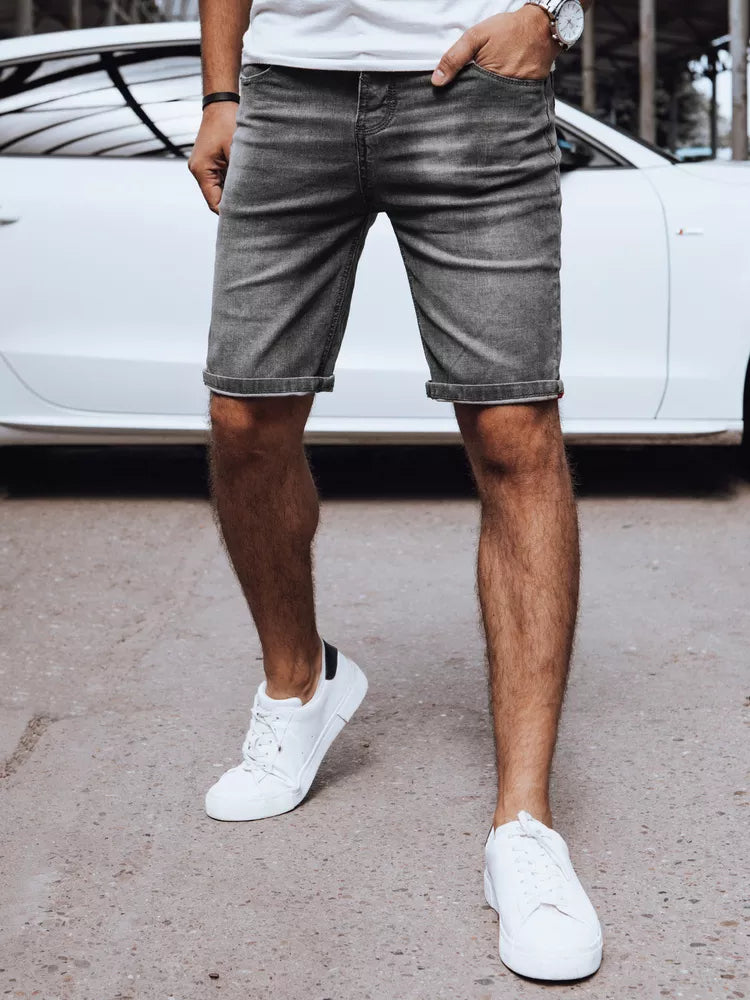 Men's dark gray denim shorts Gun