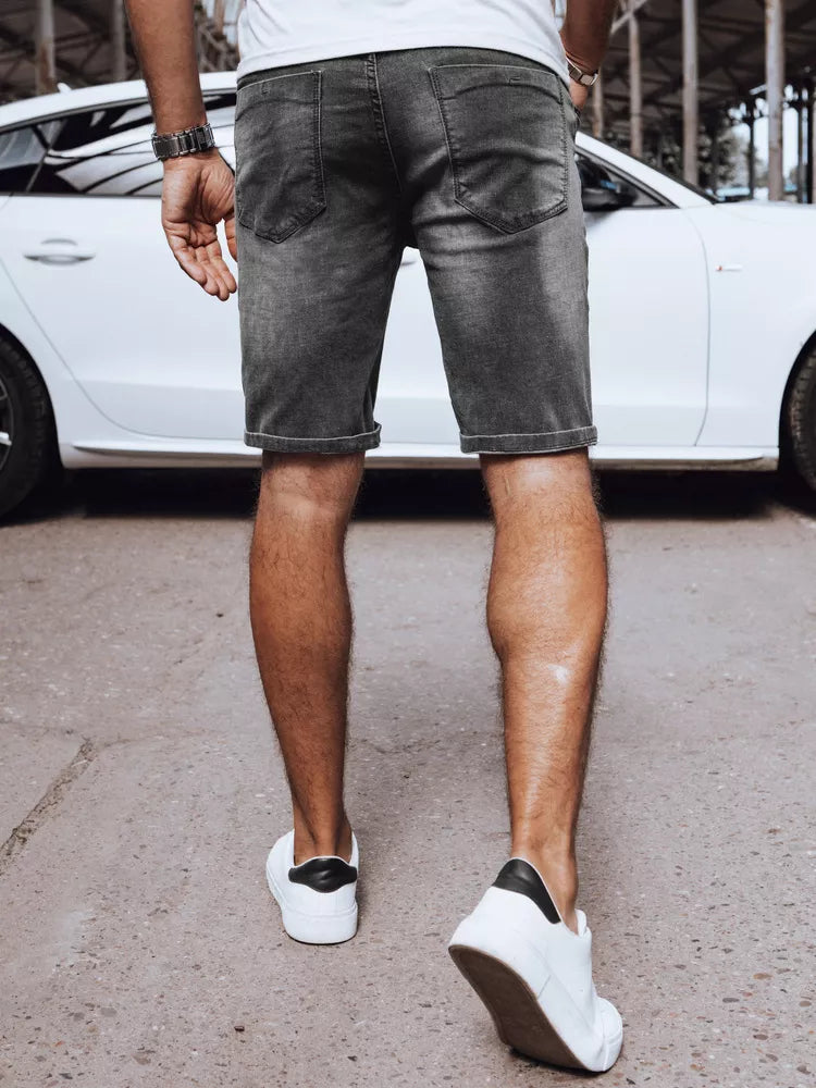 Men's dark gray denim shorts Gun