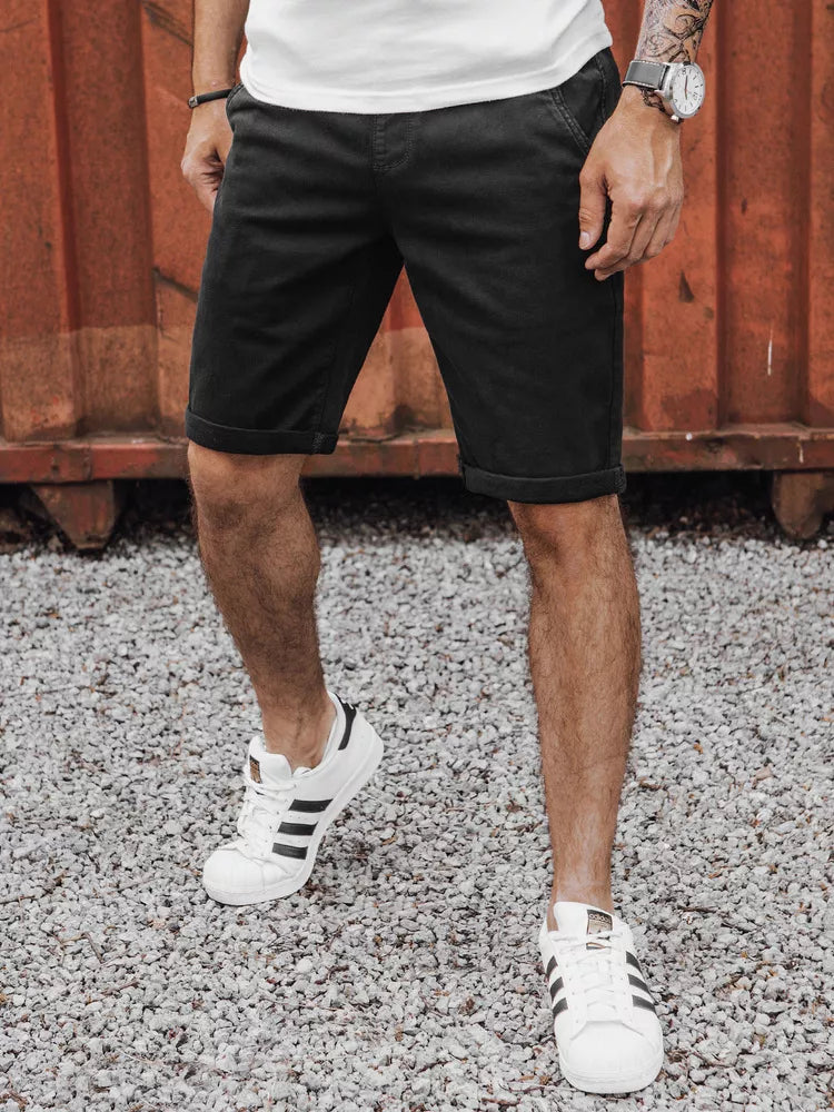 Men's black denim shorts Den