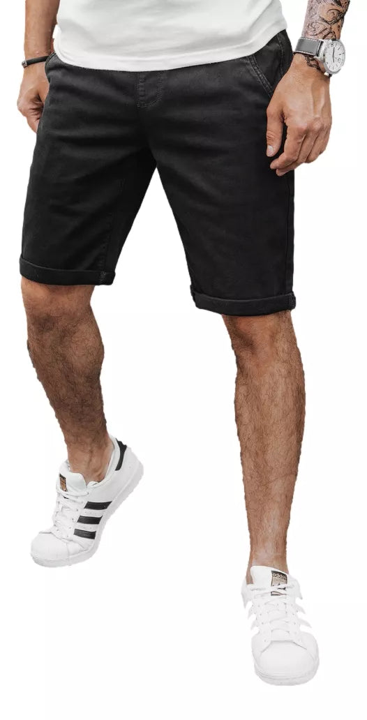Men's black denim shorts Den