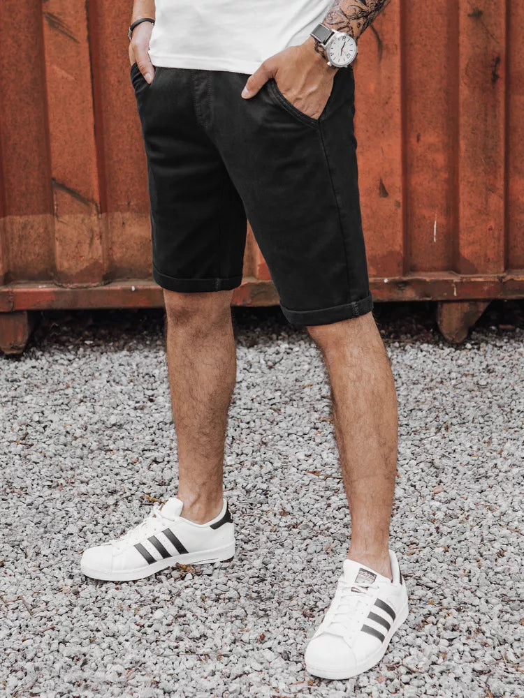 Men's black denim shorts Den