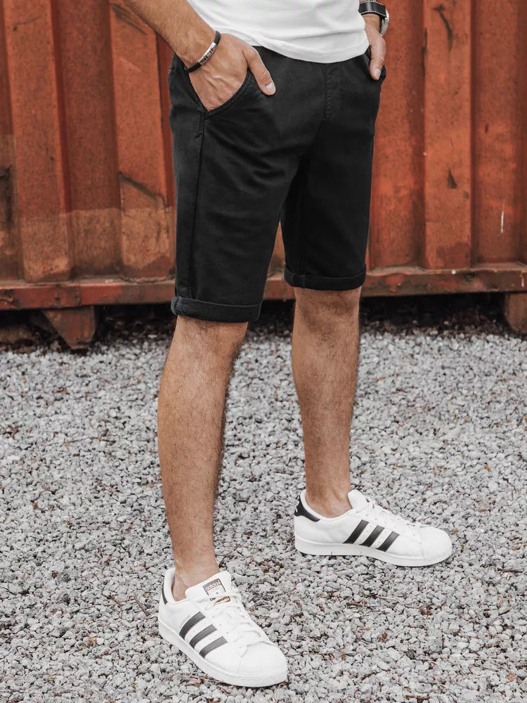 Men's black denim shorts Den