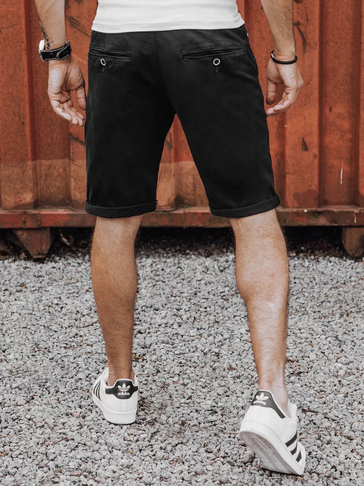 Men's black denim shorts Den