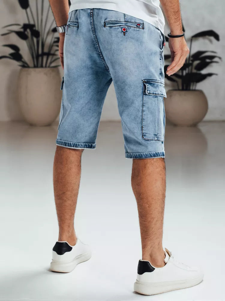 Vyriški mėlyni džinsiniai šortai Efect