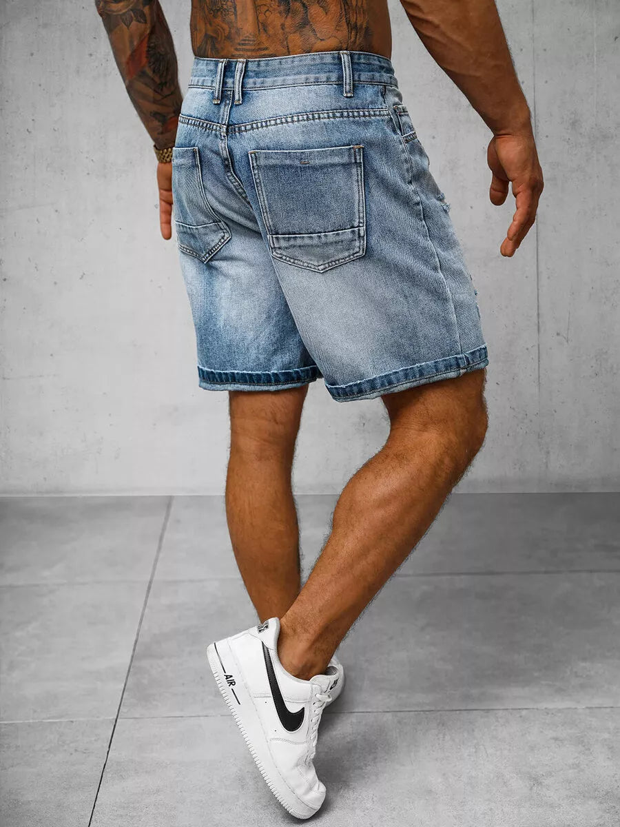 Men's light blue denim shorts Akel