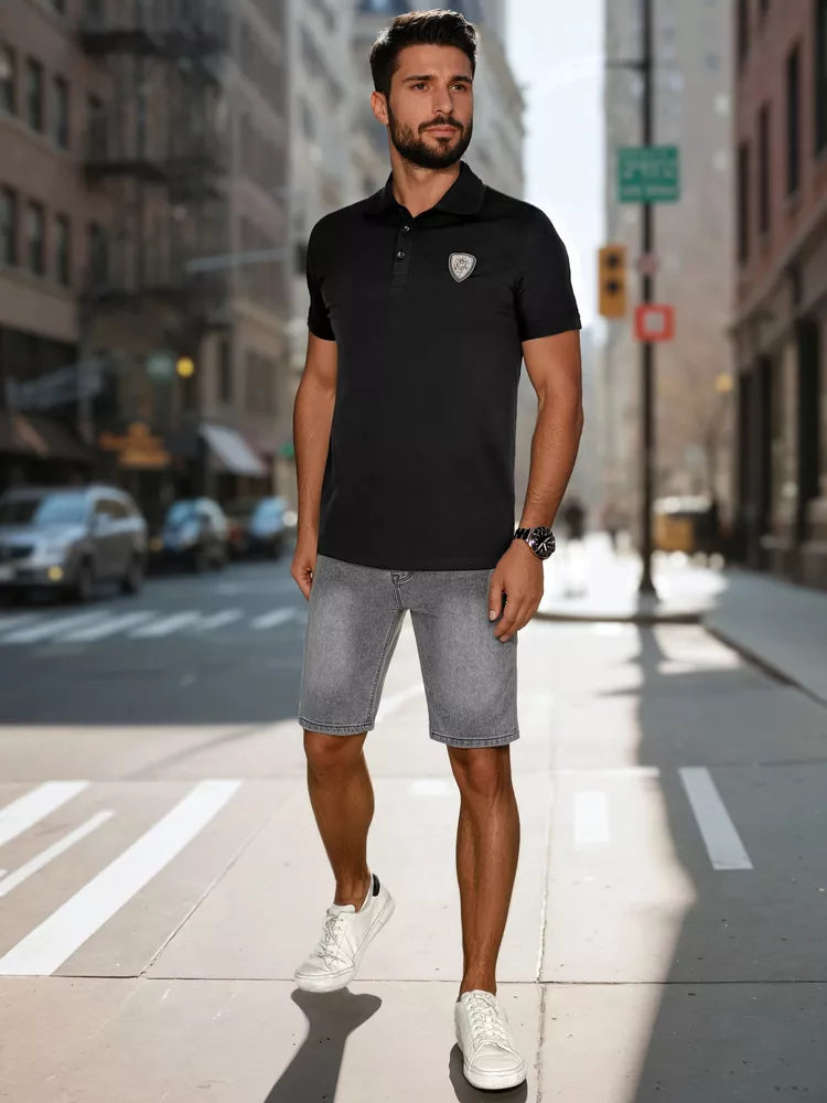 Men's grey denim shorts Jack