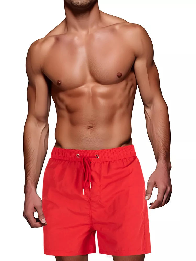 Men's red swimming shorts Flesy