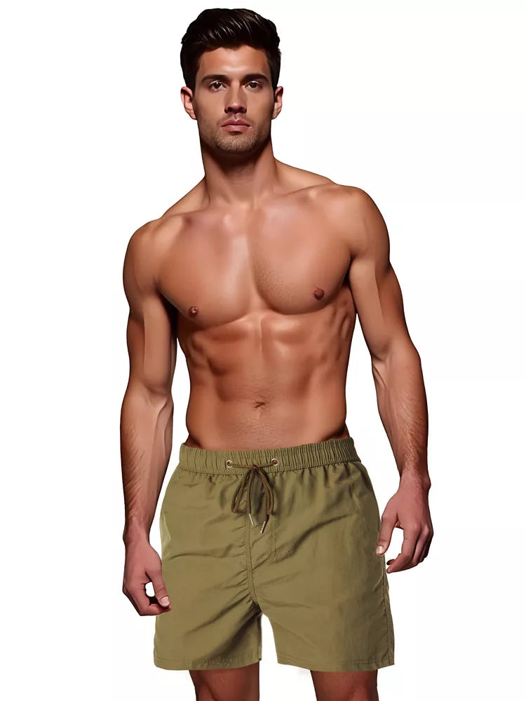 Men's khaki swim shorts Flesy