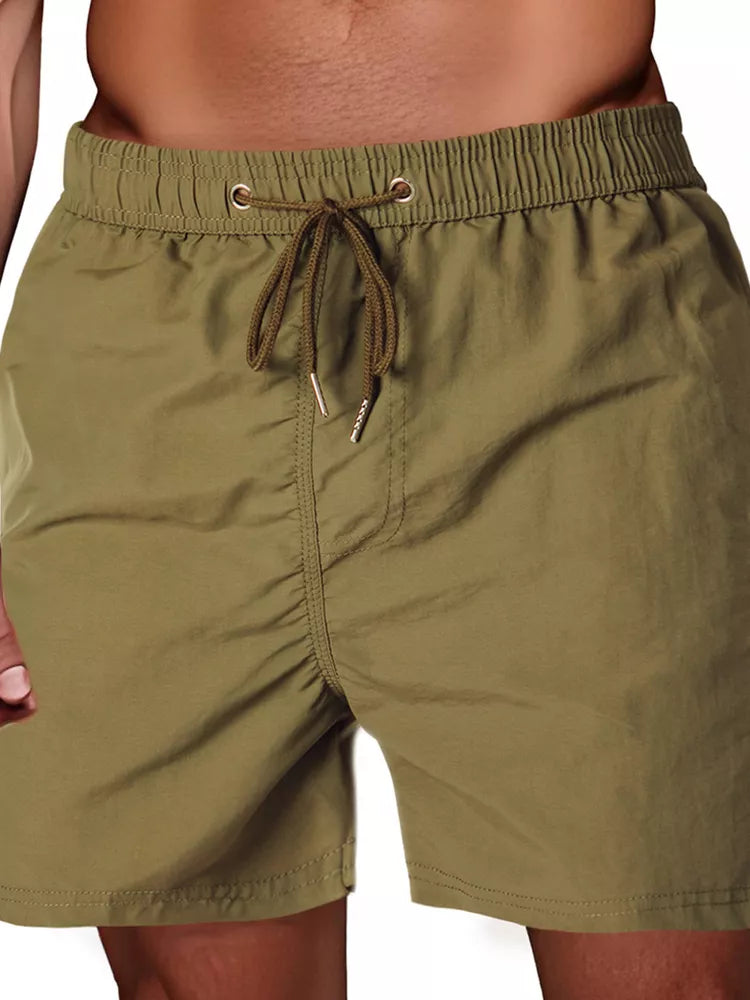 Men's khaki swim shorts Flesy
