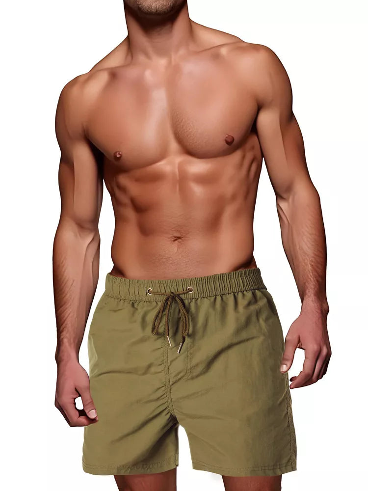 Men's khaki swim shorts Flesy