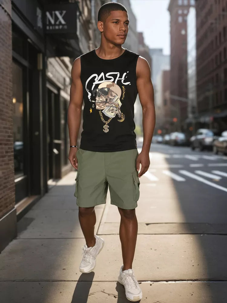 Men's green shorts Stone