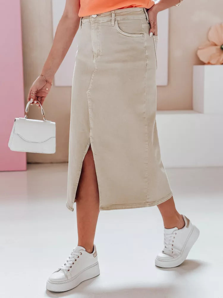 Women's brown denim skirt Tell