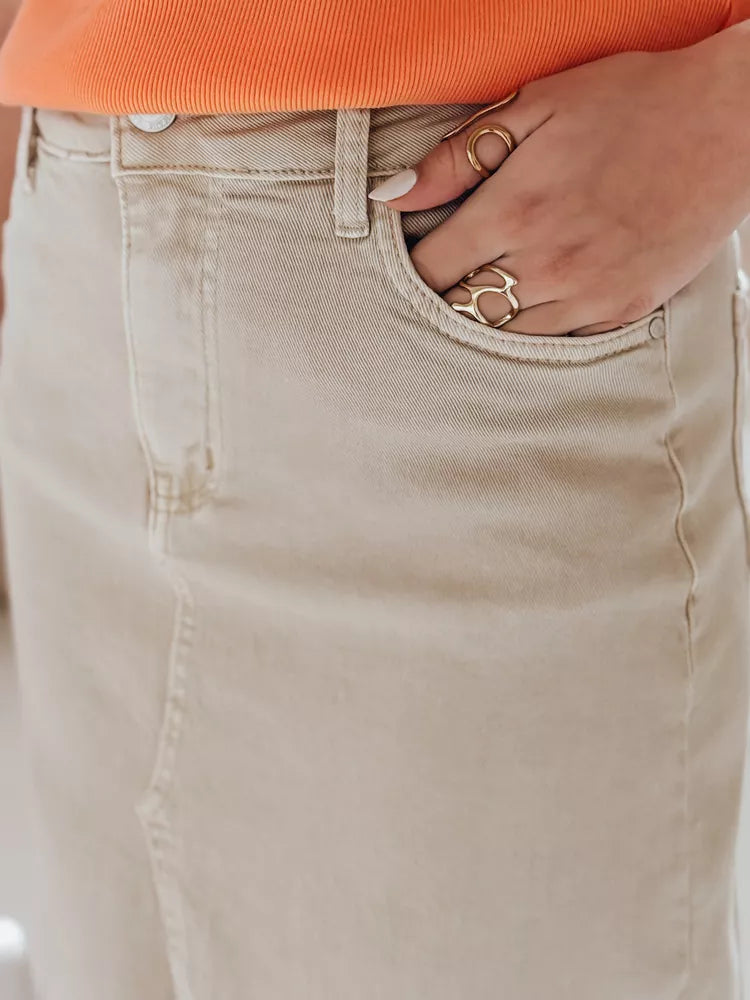 Women's brown denim skirt Tell