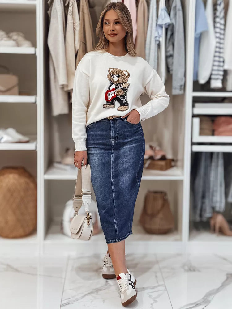 Long denim dark blue skirt Merita 