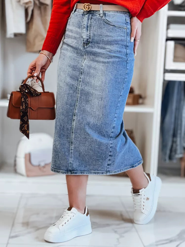 Long denim blue skirt Merita 