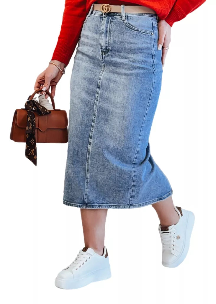 Long denim blue skirt Merita 