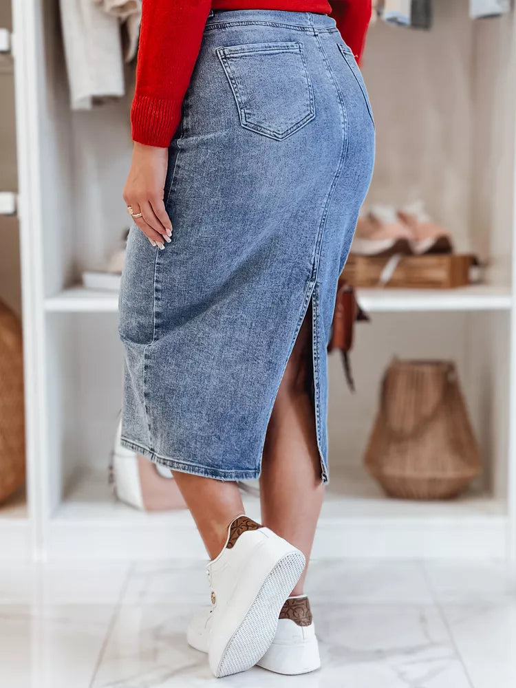 Long denim blue skirt Merita 