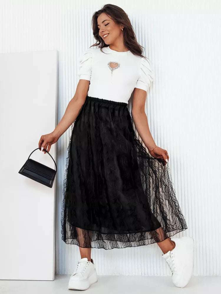 Women's black tulle skirt Fliss