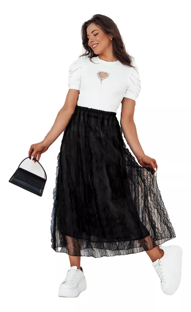 Women's black tulle skirt Fliss