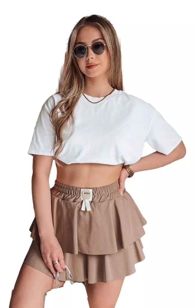 Women's brown mini skirt Falbela