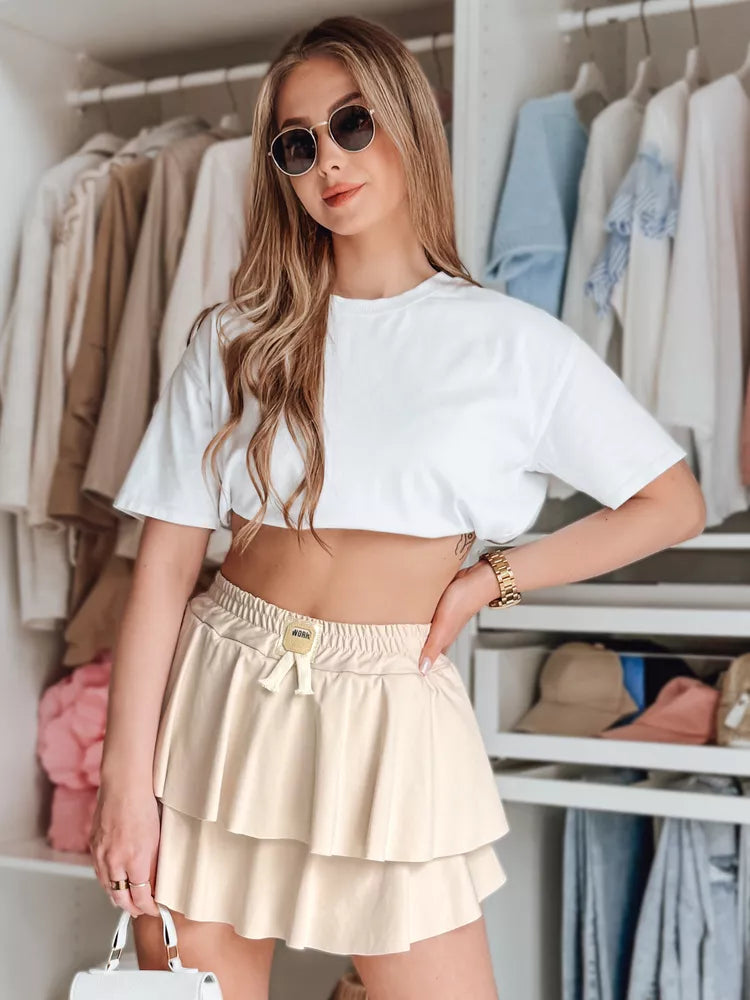 Women's brown mini skirt Falbela