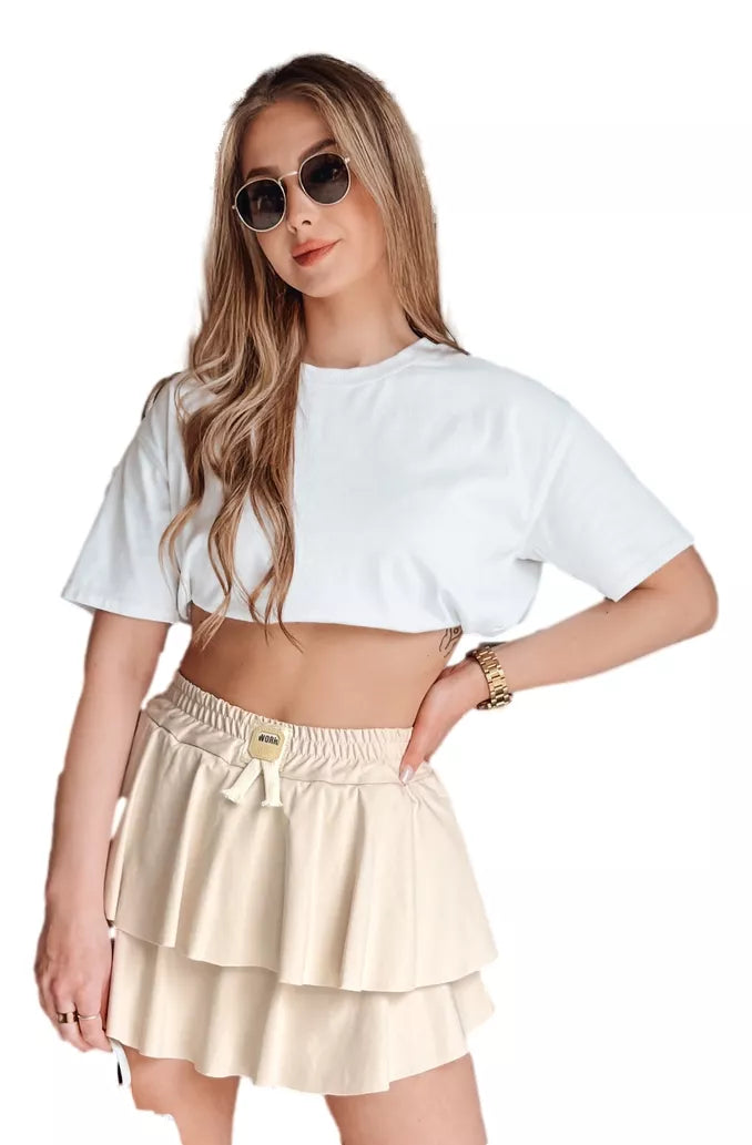 Women's brown mini skirt Falbela