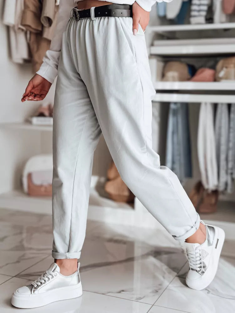 Women's light gray pants with belt Thailandi 