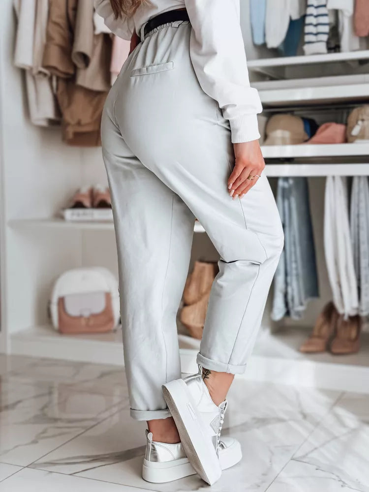 Women's light gray pants with belt Thailandi 