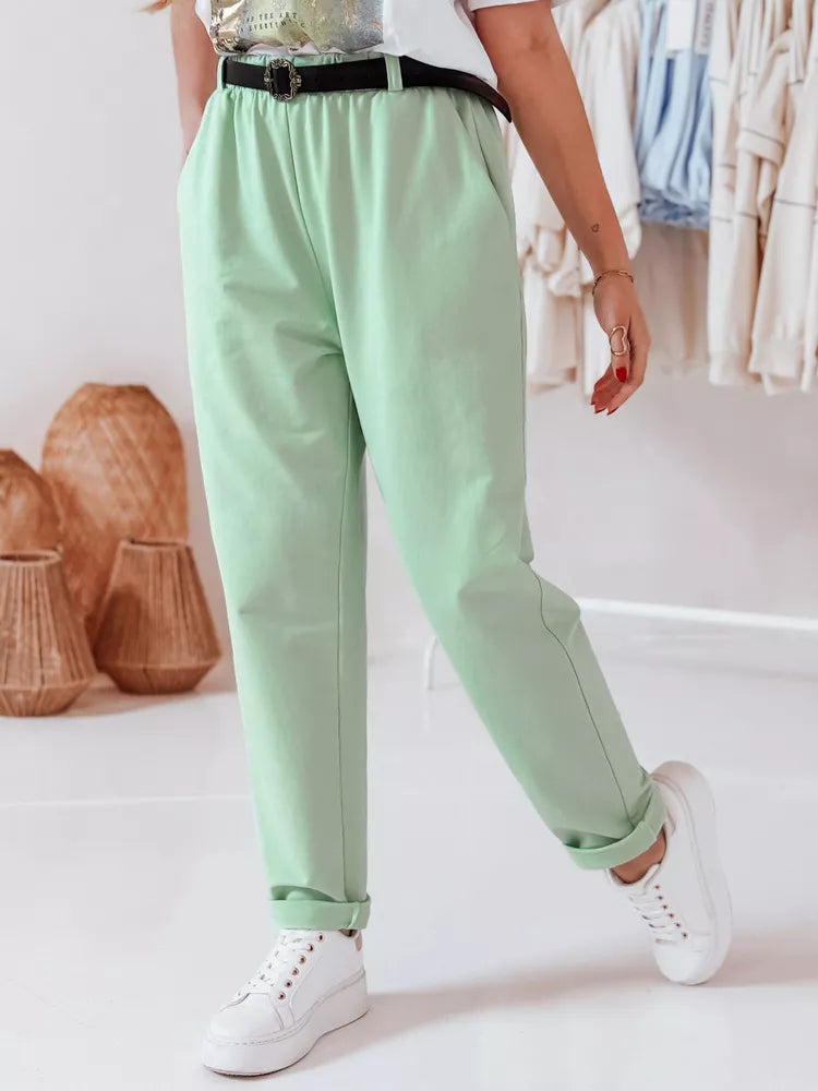 Women's light mint pants with belt Thailandi 