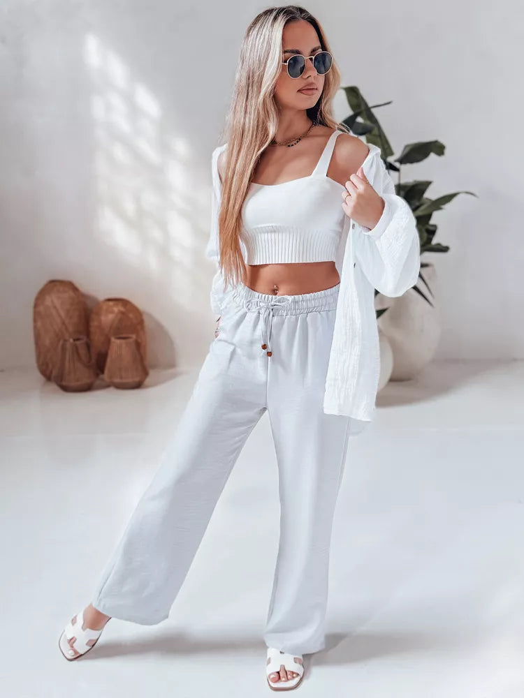 Women's light gray casual pants Fiona 