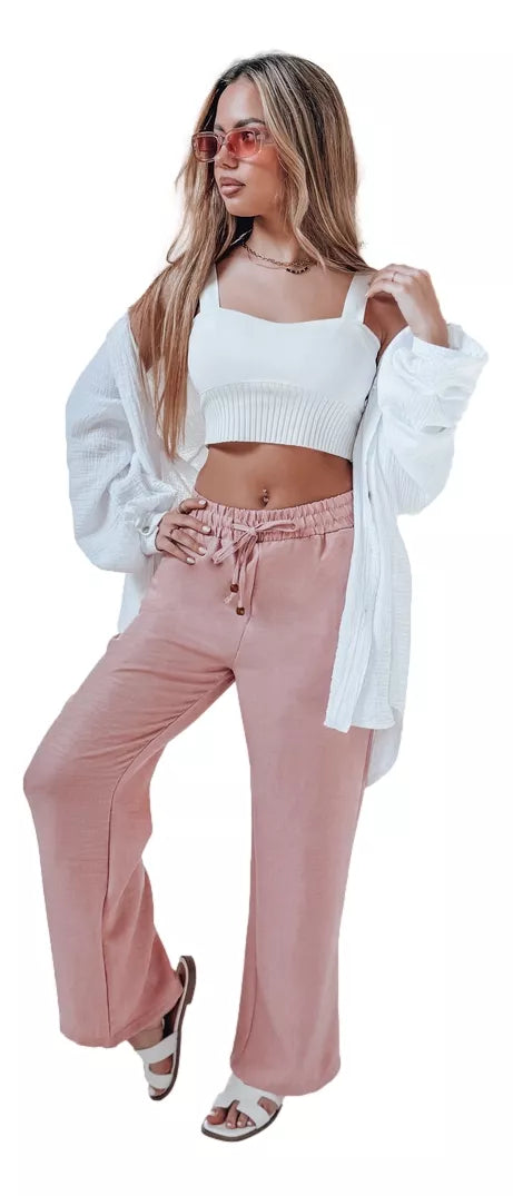 Women's pink casual pants Fiona 