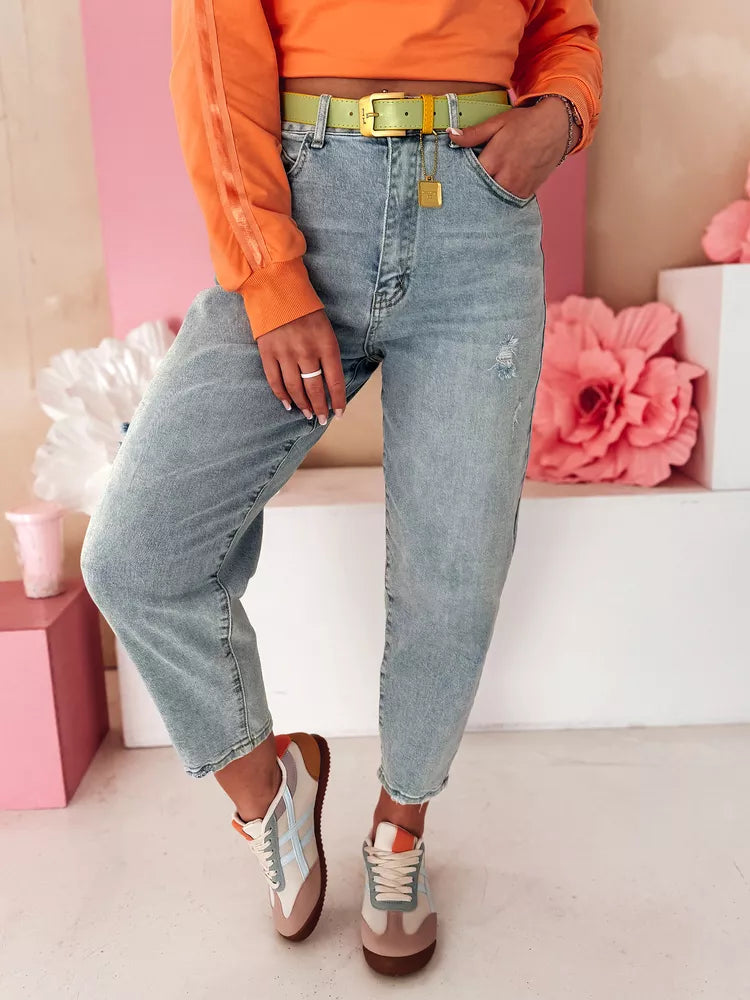 Women's blue mom jeans Mom