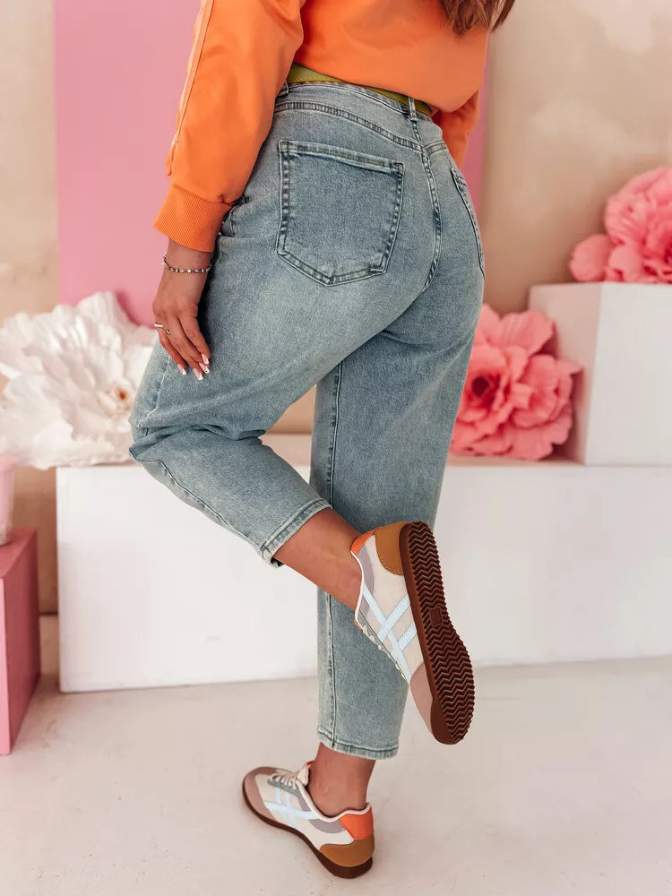 Women's blue mom jeans Mom