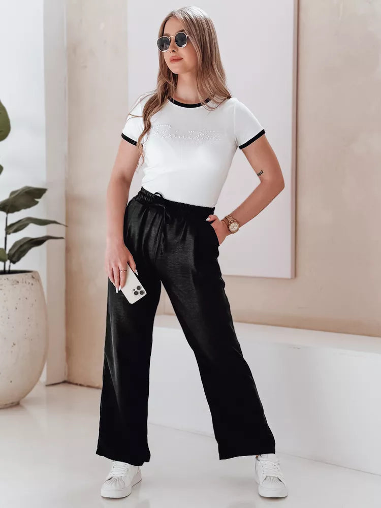Women's wide-leg pants in black Milin