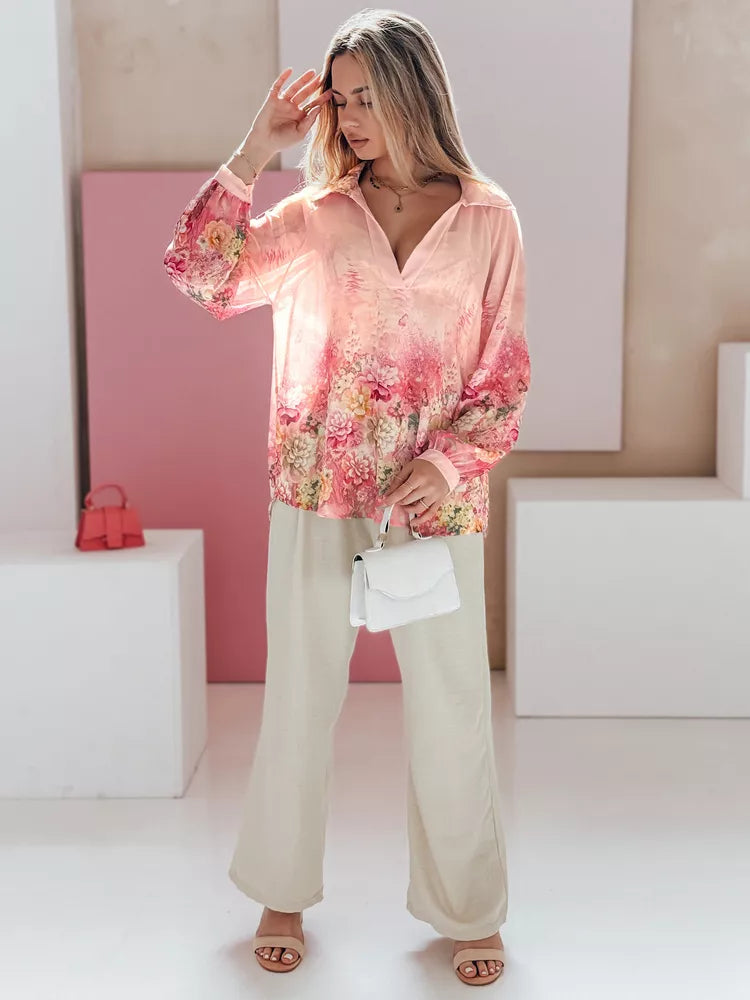 Women's wide-leg pants in light green color Milin