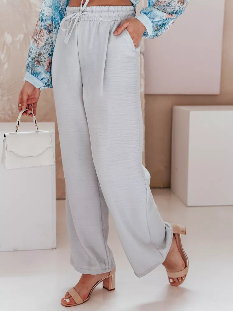 Women's wide-leg pants in gray color Milin