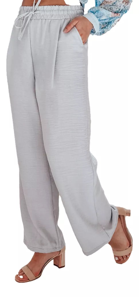 Women's wide-leg pants in gray color Milin
