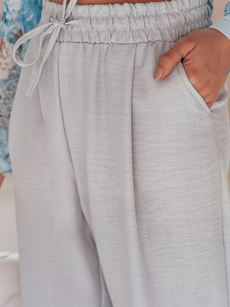 Women's wide-leg pants in gray color Milin