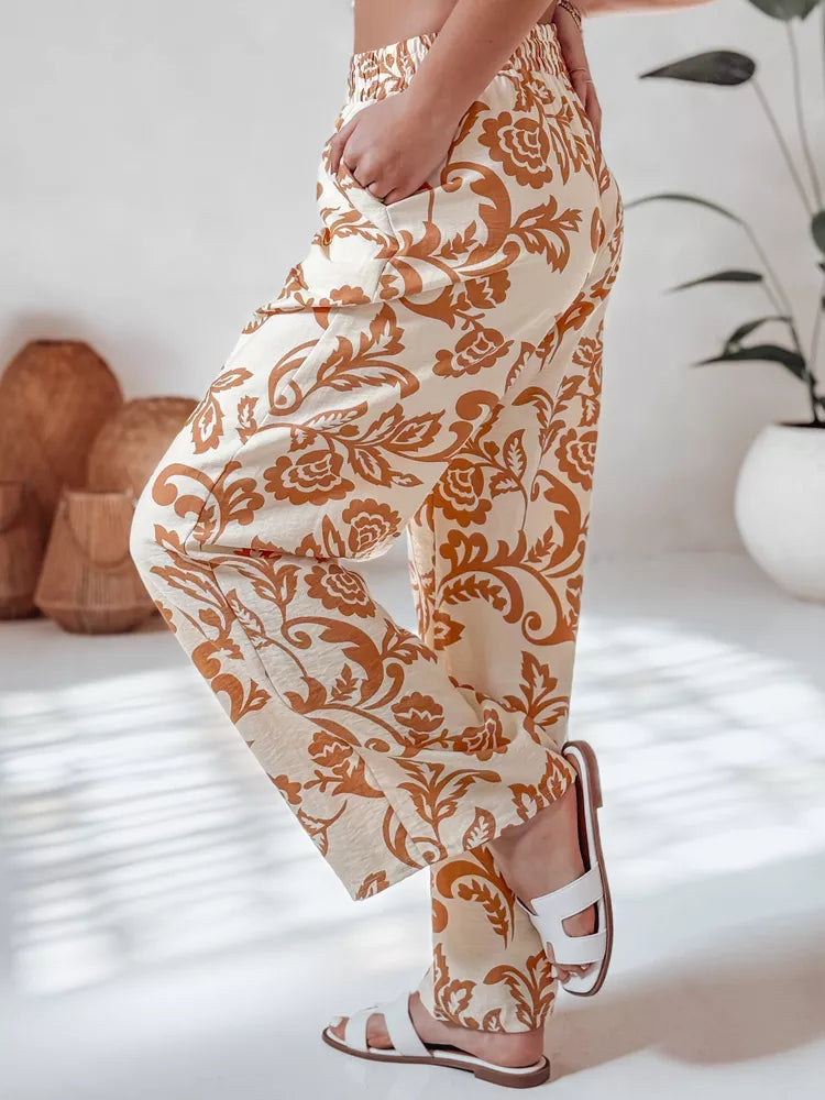 Women's brown pants Flower