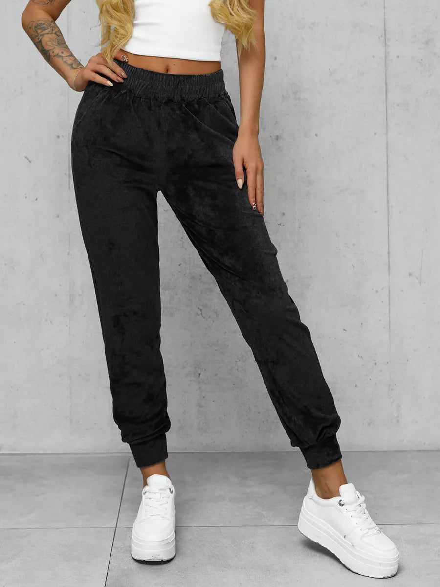Women's black velour pants Azil